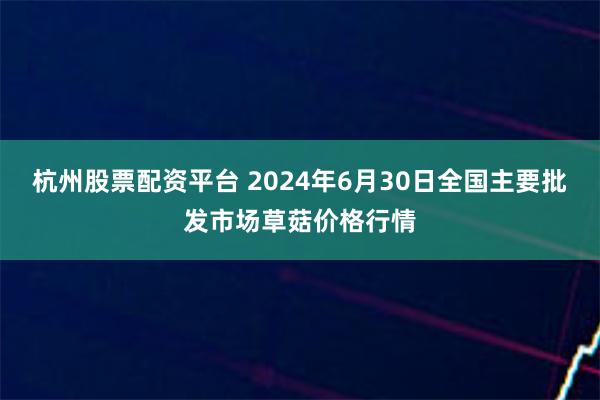 杭州股票配资平台 2024年6月30日全国主要批发市场草菇价格行情