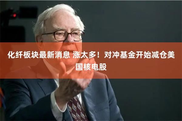 化纤板块最新消息 涨太多！对冲基金开始减仓美国核电股